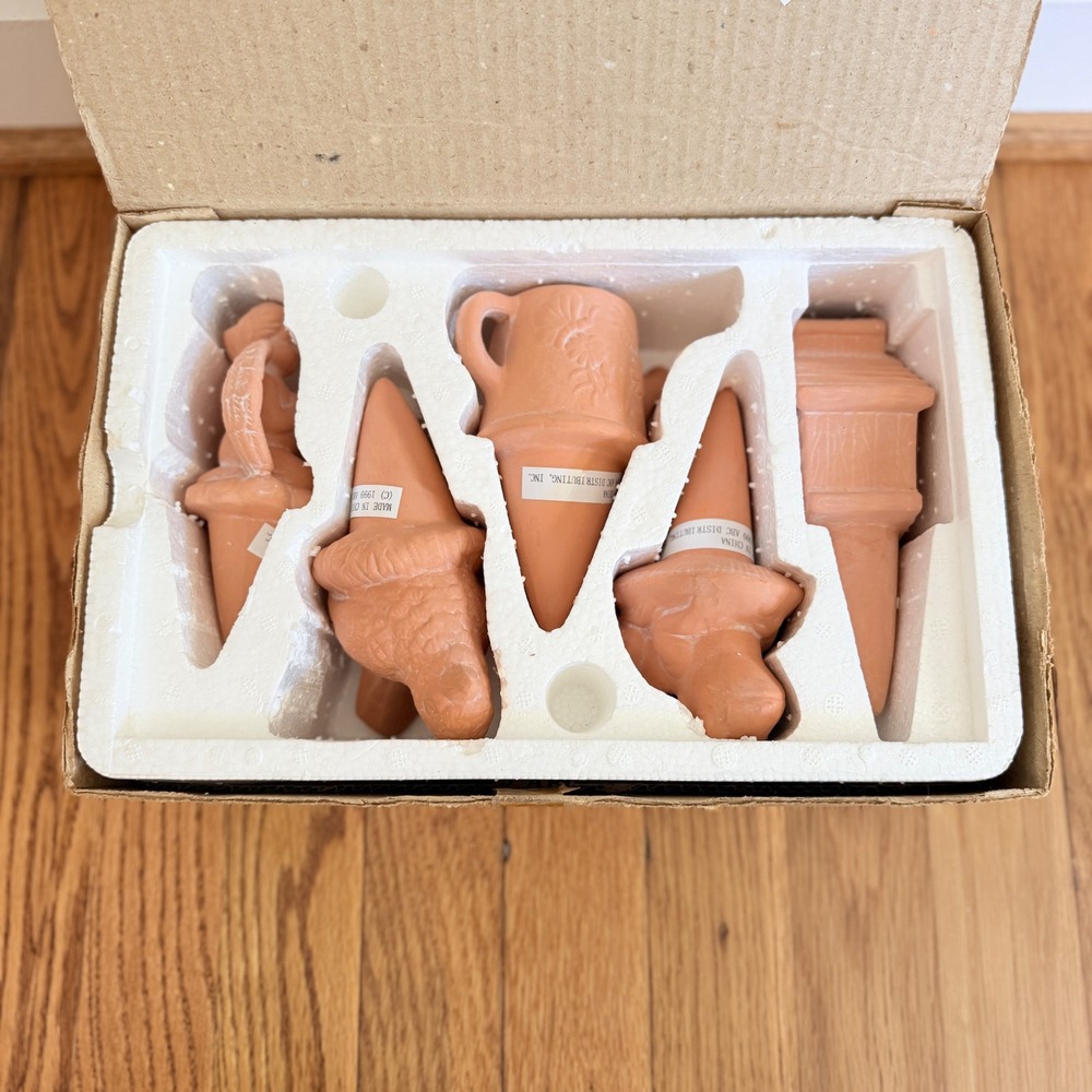 1999 ABC Distributing Terracotta Plant Watering Stakes Set of 5 42116 New in Box